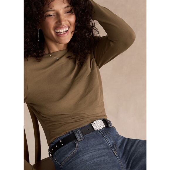 NWT Cabi 2025 NO. 5015|FAUX SUEDE SHIRT Uptown Tee M - Picture 4 of 4